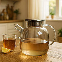 Чайник заварник із пружинним фільтром IrisBrew, жаростійке скло, 1,5 л, фото 4