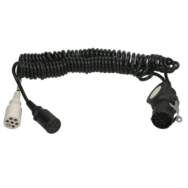 Спіральний кабель причепа зі штекерами 15 PIN ADR 7 PIN N/S ERICH JAEGER (ISO 12098 ISO 1185 ISO 3731) Ø40, фото 1