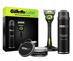 Набір для гоління Gillette Labs Станок на магнітній підставці + 1 картридж, гель для гоління, крем після гоління