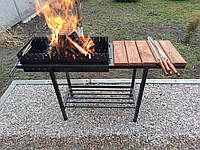 Мангал Лофт з 1 поличкою та дровницею