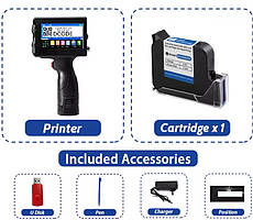 Датер Принтер ручний струменевий + картридж 25.4мм із сенсорним екраном
