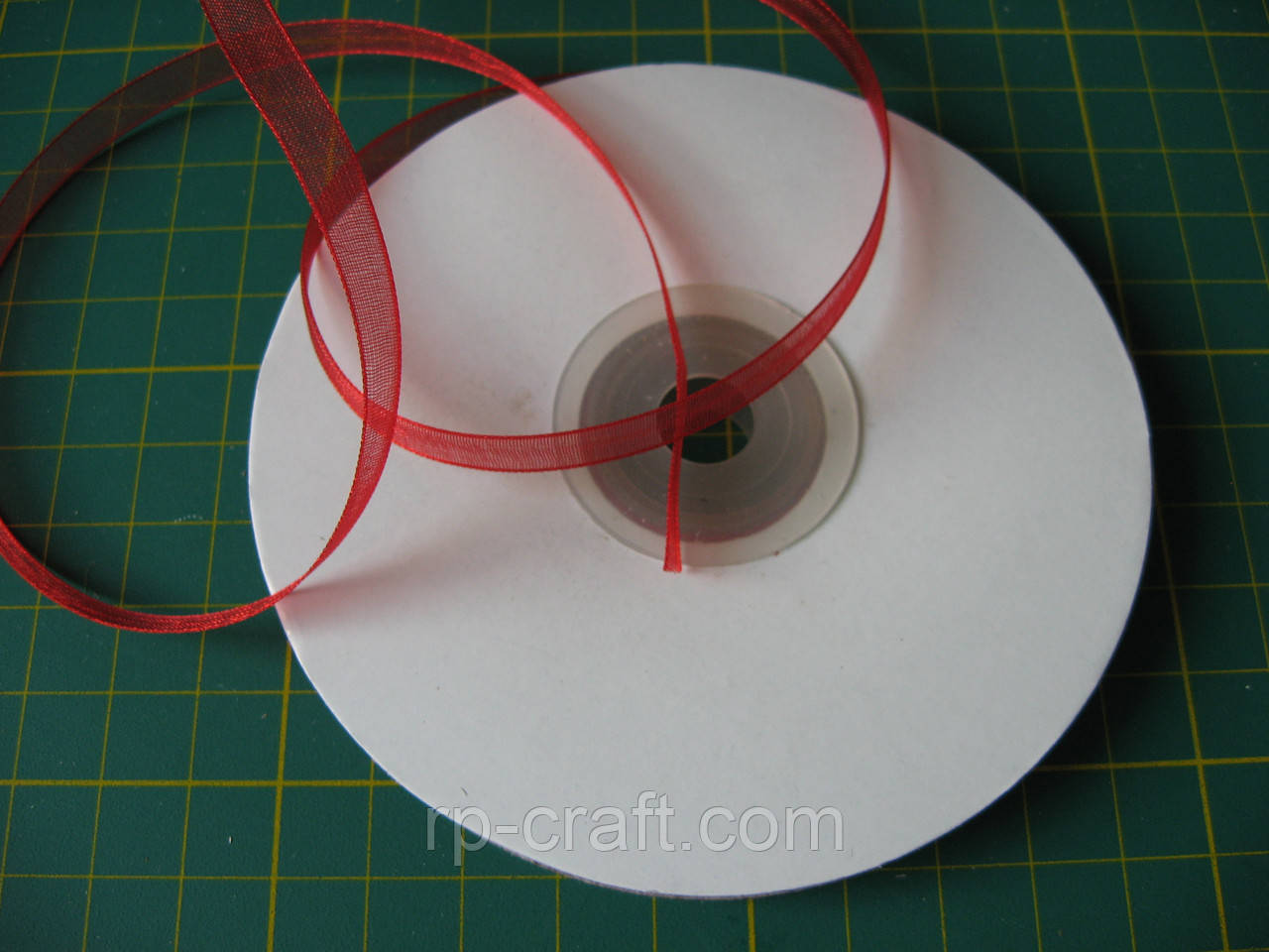 Стрічка органза, 6 мм, червона, фото 1