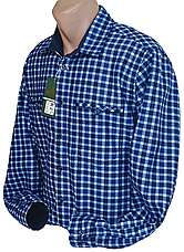 Тепла чоловіча сорочка на флісі Hetai vd-0085 синя класична в клітку, чоловіча тепла сорочка на зиму, фото 4