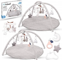Дитячий розвиваючий килимок з іграшками на підвісці 85 х 85 х 50 см Килимок для розвитку дитини з дугами
