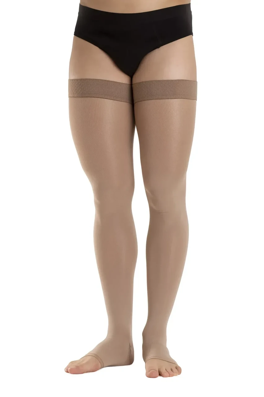 Медицинские компрессионные чулки Relaxsan Premium 2 класс 23-32 мм рт.ст. открытый носок бежевые, фото 1