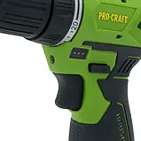 Шурупокрут на АКБ безщітковий Procraft COM РА-12BL Дві швидкості АКБ 12 В 2 Ач ЗП Кейс, фото 3