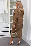 Костюм вельветовий курточка та спідниця з розрізом у кольорах 9885, фото 10