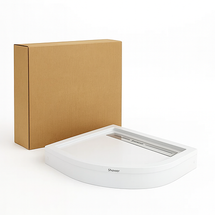 Душовий піддон Shower DROP DR0-8009 90х90х15 см напівкруглий акриловий з трапом, фото 2