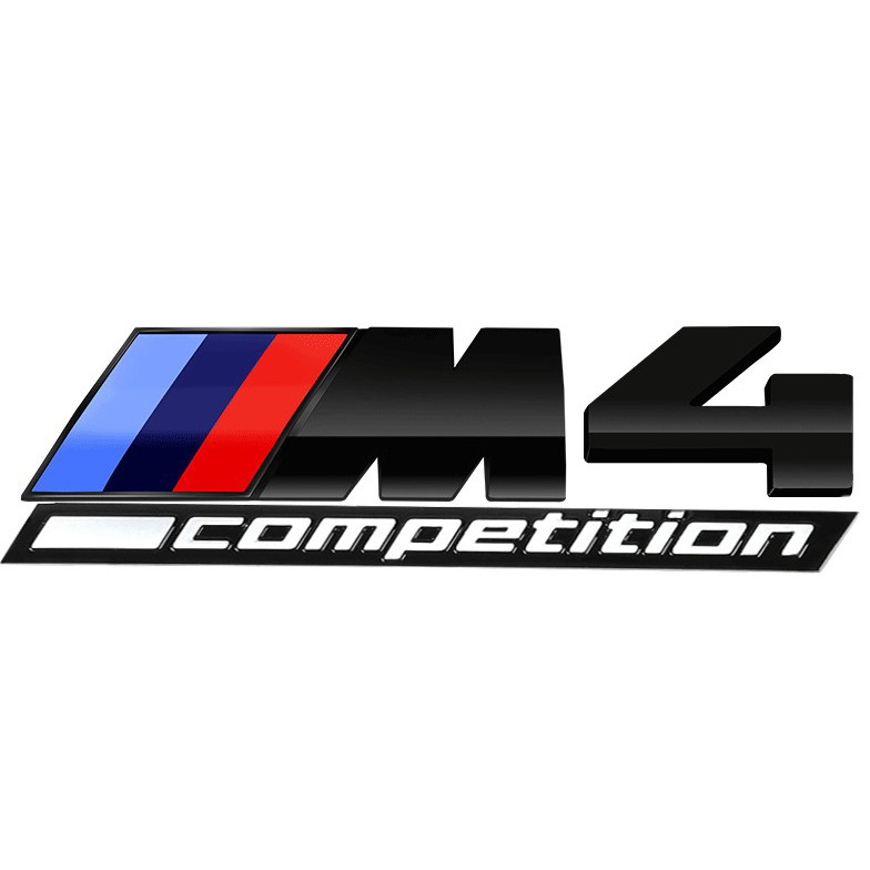 Емблема напис M4 Competition для BMW чорна глянцева пластик (на скотчі), фото 1