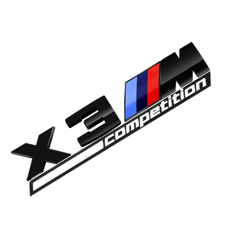 Емблема напис X3M Competition для BMW срібляста пластик (на скотчі), фото 1