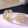 Сережки кільця золотисті з вирізаними квітками 1.5 см AurumLux075, фото 2