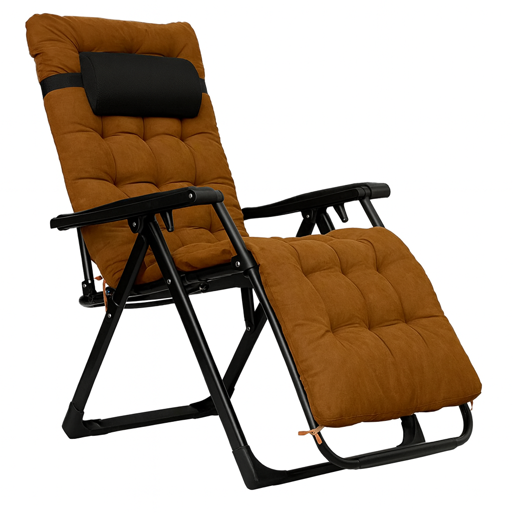Крісло-шезлонг для релаксу LEOBRO Zero Gravity Premium Plus Brown (LB-ZGC-K2-BRN)