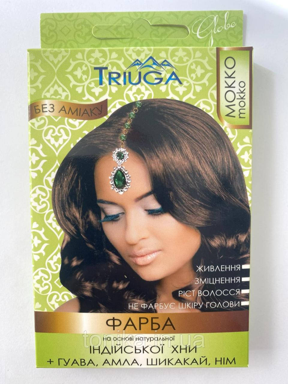 Натуральна фарба для волосся без аміаку на основі хни TRIUGA 25 г Колір Мокка, фото 1