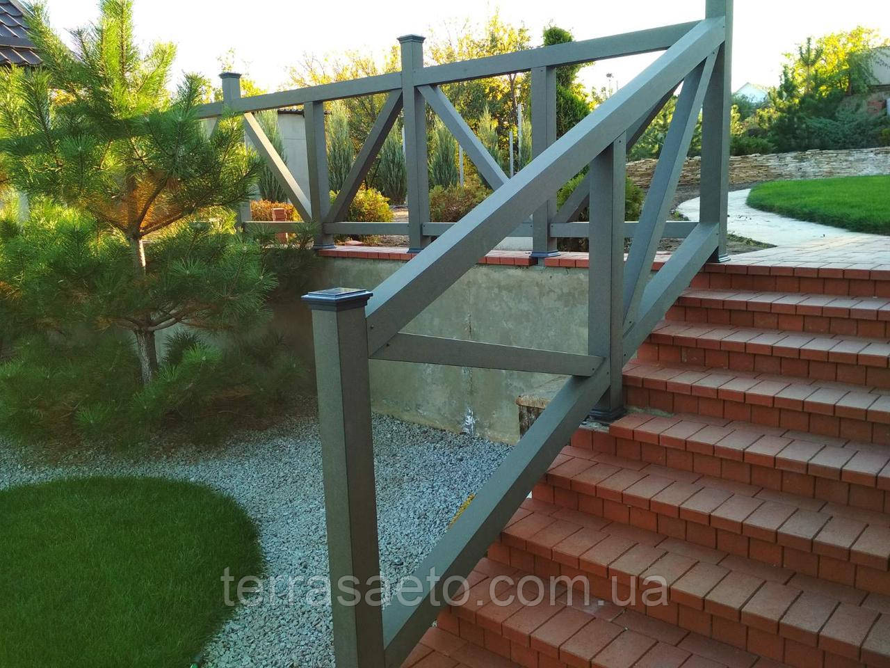 Огорожа з ДПК, Кантрі (стиль - ФАХВЕРК, гладкий матовий, секція 1000x1100Н), ТИП 3, HOLZDORF, Україна, фото 1