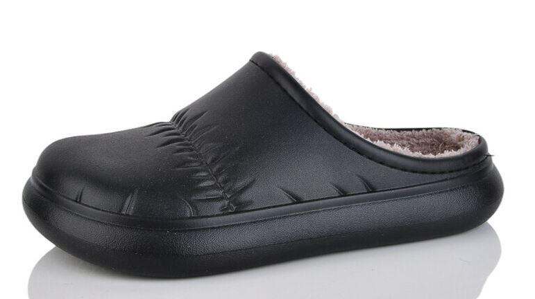 Капці жіночі чорні підліткові галоші без задніка теплі, фото 1