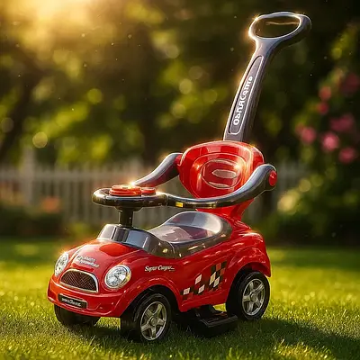 Крута машина толокар дитині Іграшка для прогулянок на вулиці / Каталка автомобіль звук бортики підніжка Червоний