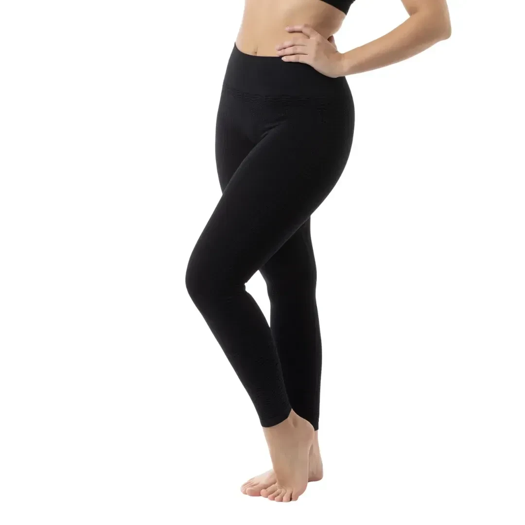 Антицеллюлитные компрессионные леггинсы Farmacell с микромассажным эффектом и FIR-технологией черные, фото 1