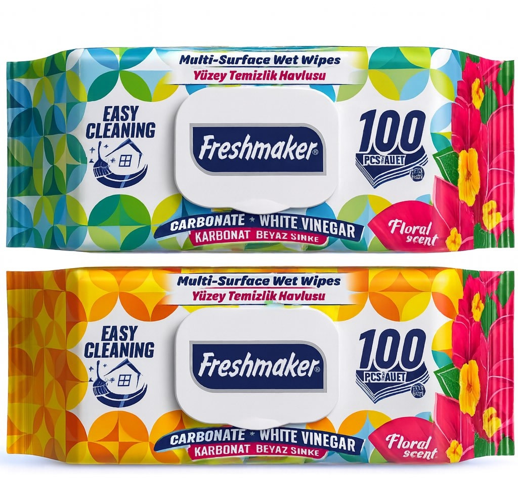 Волога серветка Freshmaker для прибирання унiверсальна 100шт, фото 1