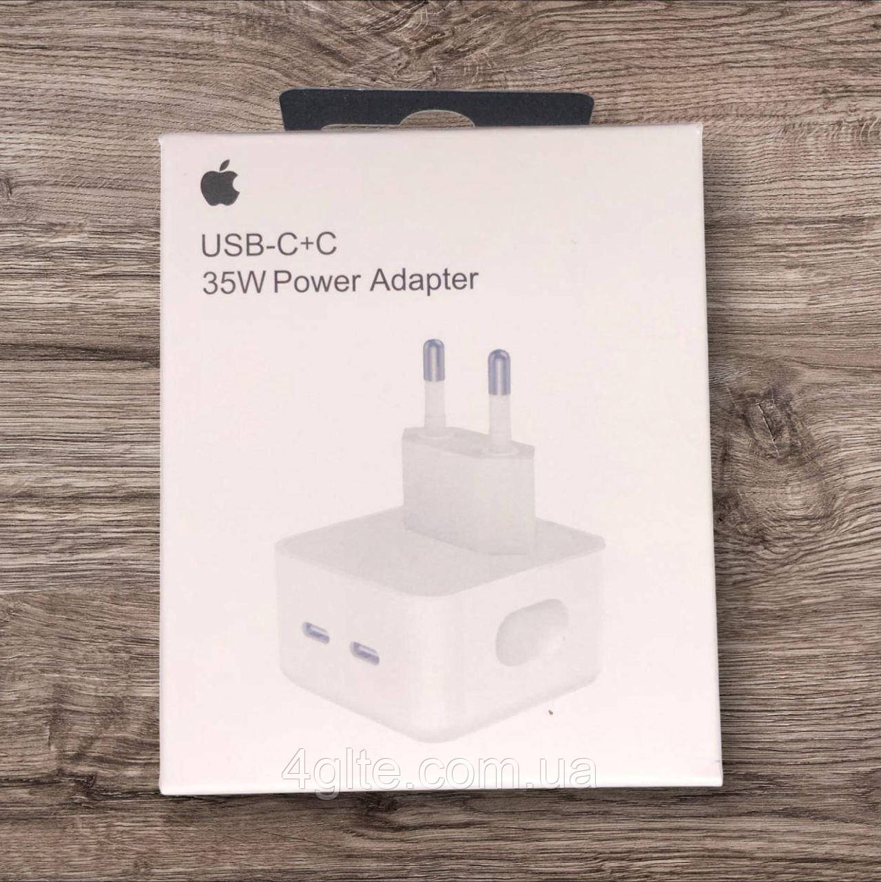 Мережевий зарядний пристрій Apple Dual 2xUSB-C 35 W (A2347, MHJE3ZM/A), фото 1