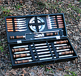 Набір шампурів у дерев'яному кейсі, Подарункові набори шампурів для друга., фото 2