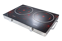 Інфрачервона плита Crownberg CB-1327, 2 конфорки, сенсорне управління, таймер, склокераміка