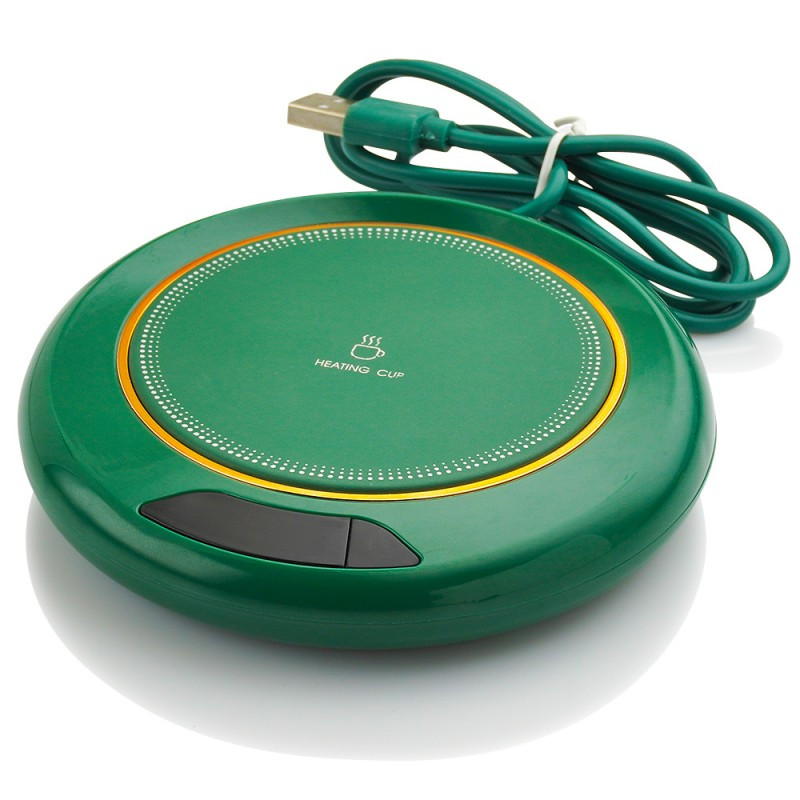Нагрівальна підставка для гелю та кави з USB кабелем, смарагдовий, фото 1