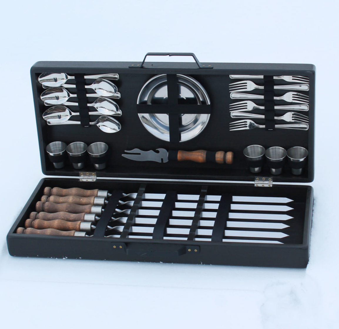 Набір для пікніка з шампурами з ручкою, Набір шампурів для кума, брата, друга, фото 1