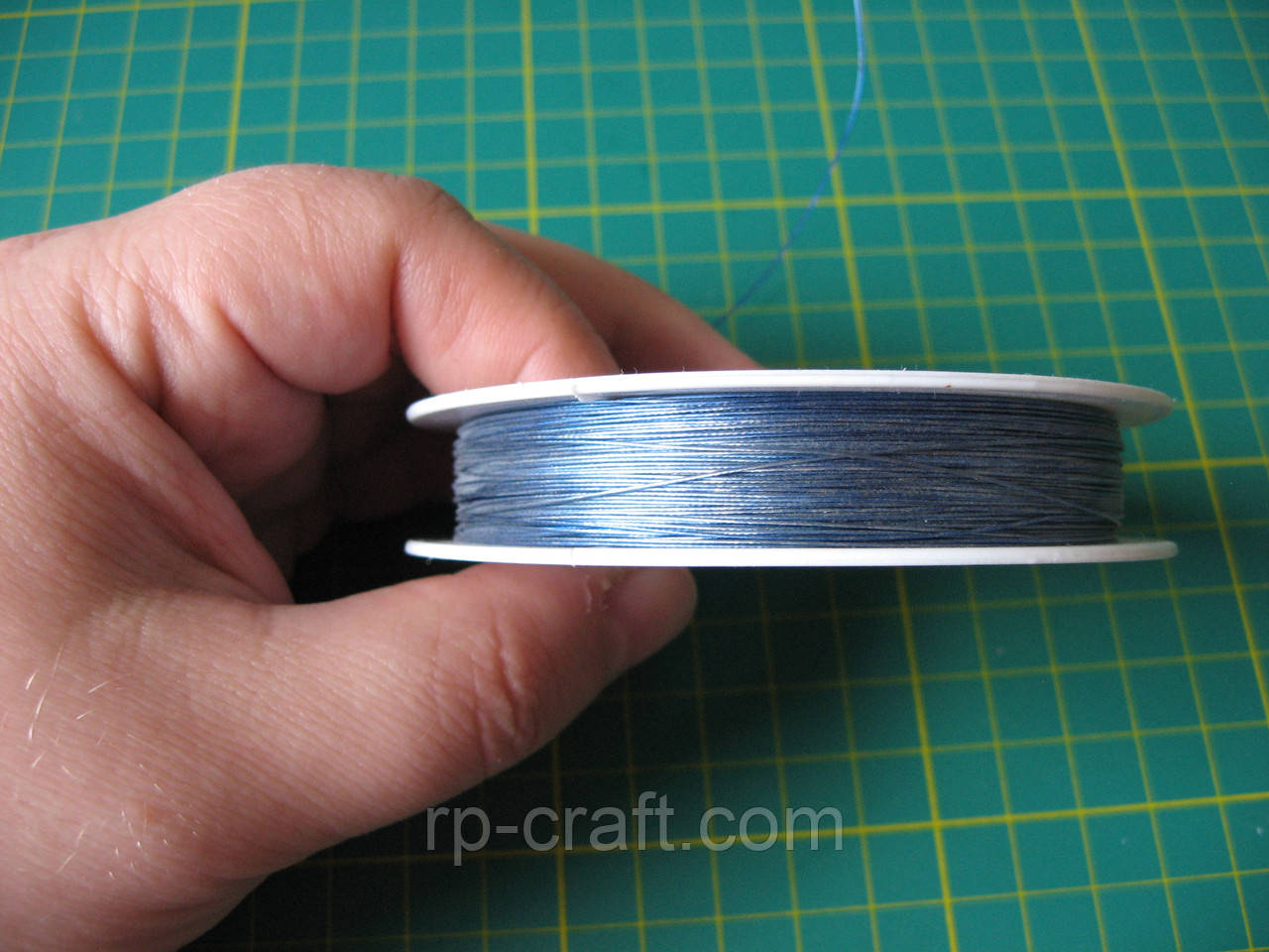 Біжутерний трос, товщина 0,38 мм, джинсовий, фото 1