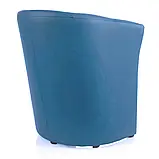 Синє м'яке крісло для клієнтів TM-1 оббивка екокожу ЕК-13 крісло для приймальні та зони релаксу, фото 2