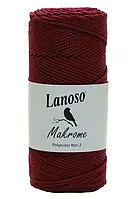 Пряжа Lanoso Macrame PP 3 nm № 357 бордовий (Ланосо Макраме ПП 3мм)