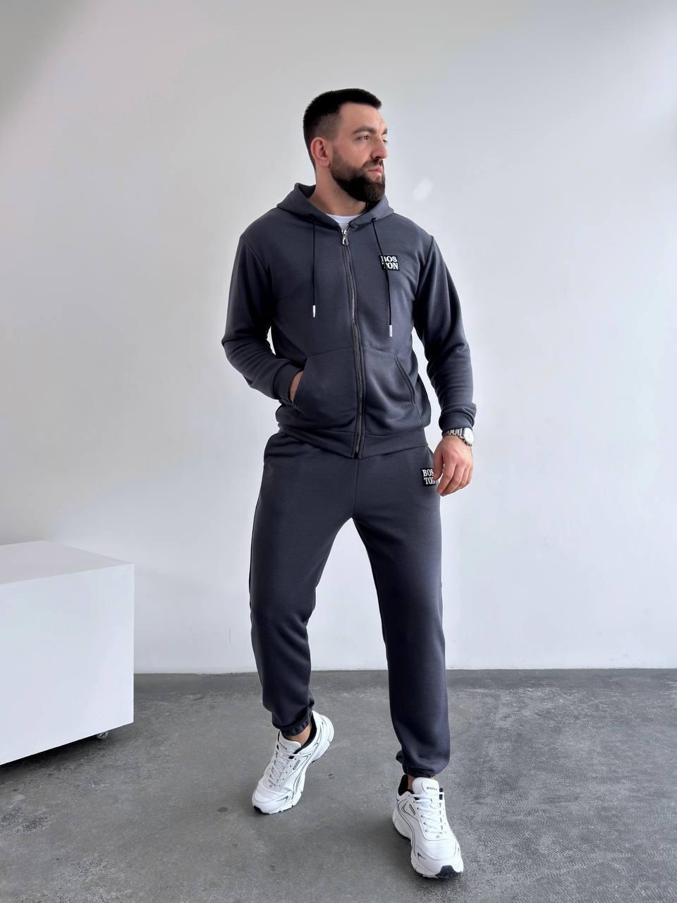 Чоловічий спортивний костюм; Колір: чорний, графіт; Розмір: М, Л, ХЛ, XXЛ;, фото 1