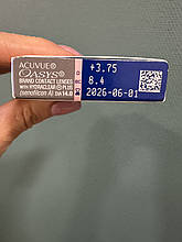 Розпродаж параметра +3.75(8.4) - 1уп (6шт) | Acuvue oasys with hydraclear plus | Контактні лінзи Acuvue | Лінзи