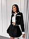 Жіночий костюм (шорти-спідниця + піджак); Колір: чорно-білий; Розміри: 42-44, 46-48;, фото 2