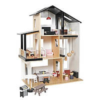 Дерев'яний ляльковий будиночок в стилі ЛОФТ AVKO Вілла Тоскана + меблі