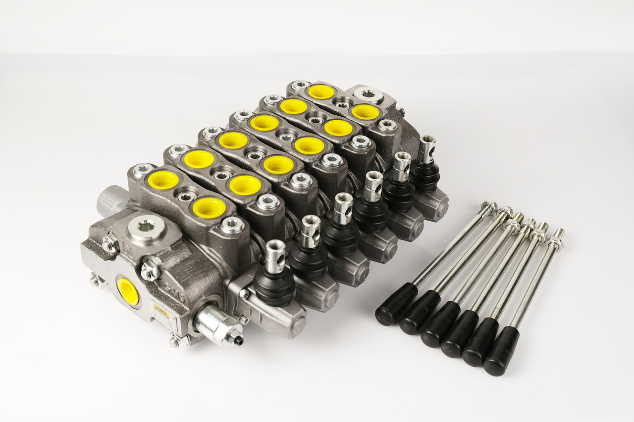 Гідророзподілювач 100L GS16/6/AC(X‐220) верхній, 6-секційний, Pmax 315 Бар, Qmax 120 л/хв, GMS Hydraulic