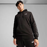 Худі чоловіче Puma ESS Tape Hoodie TR 684676 01 (чорна, бавовна, кофта, сіпка, спортивна, лого пума)