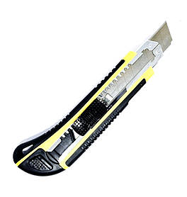 Ніж з відламним лезом з TPR покриттям і кнопковим фіксатором