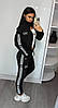 Жіночий спортивний костюм Adidas трійка стильний з лампасами чорний (Адідас трикотаж Туреччина), фото 6