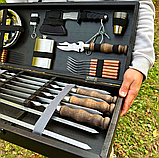 Набір шампурів у дерев'яній коробці , Набір для пікніка з шампурами, фото 4