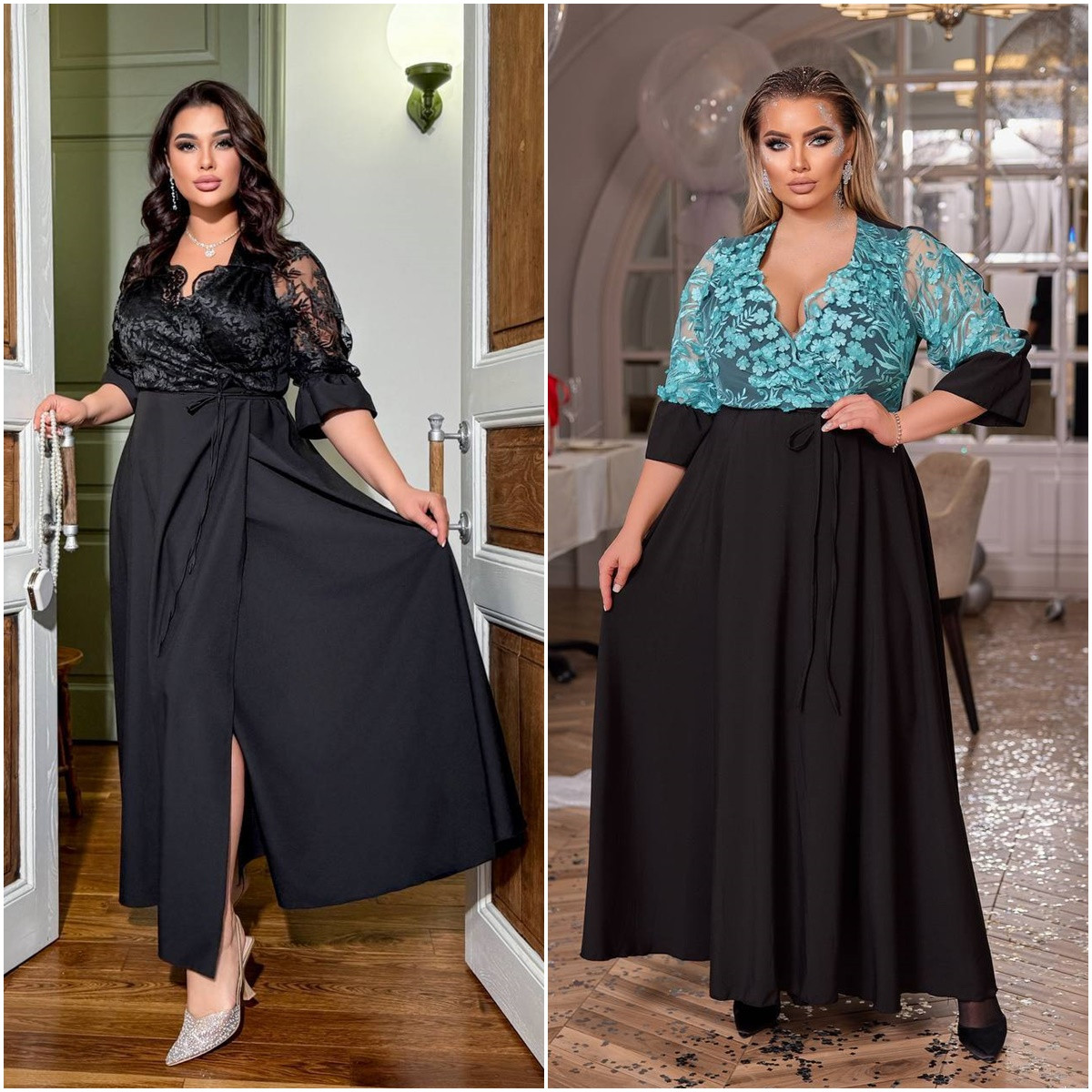 Сукня до підлоги із запахом шовкова тканина