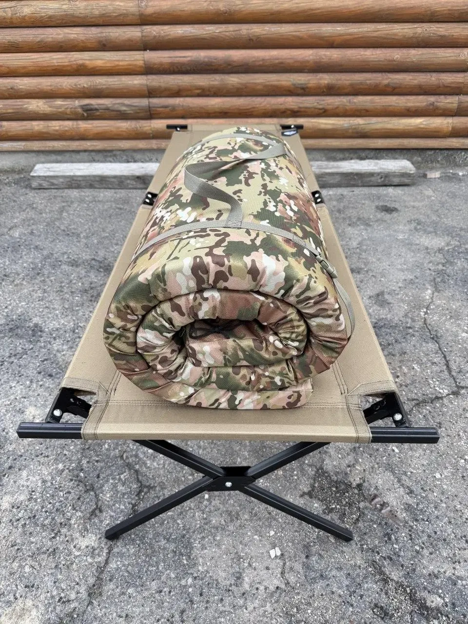 Матрац на розкладачку НАТО 690×1970мм водостійкий. Матрац, що скручується, 50мм топпер. Мультикам, фото 1