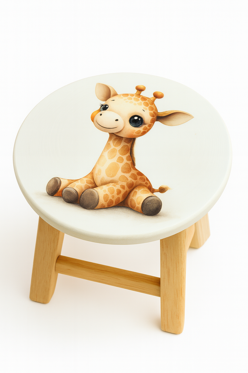 Дитячий стільчик з дерева з принтом | Табурет для дітей з малюнком, фото 1