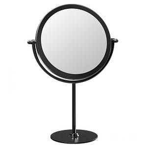 Дзеркало металевої круглої форми на підставці одностороннє чорного матового кольору висота 28 см ширина 17 см