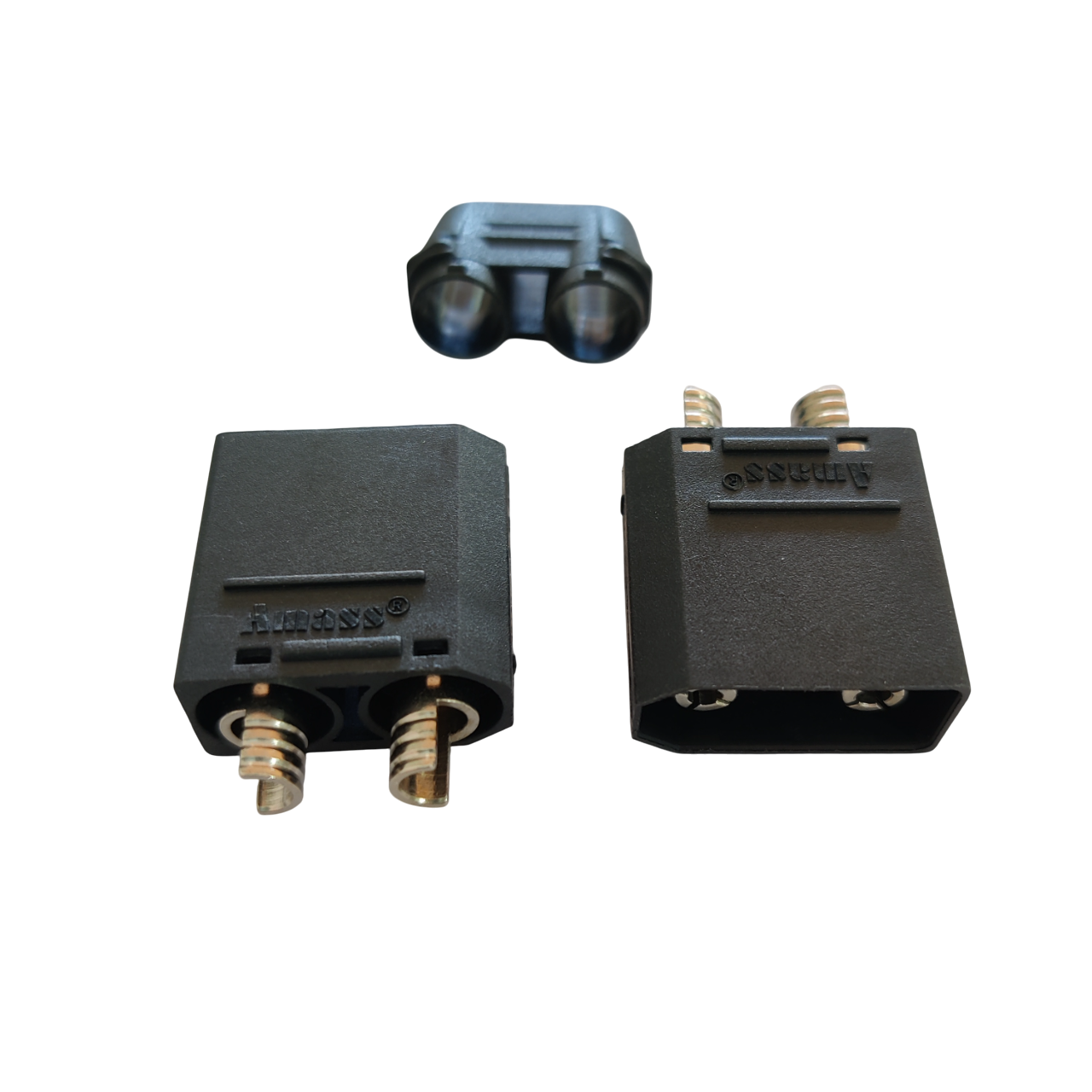 Роз'єм XT90H-M (тато) нікелеві контакти Amass чорний, фото 1