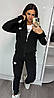 Жіночий спортивний костюм Adidas трійка стильний з лампасами чорний (Адідас трикотаж Туреччина), фото 4