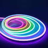 Світлодіодна LED стрічка RGB 10 м Розумна неонова стрічка із синхронізацією музики Гнучкий неон, фото 9