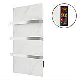 Рушникосушка керамічна Flyme 600ТW (3R) з трьома ручками, білий камінь, фото 2