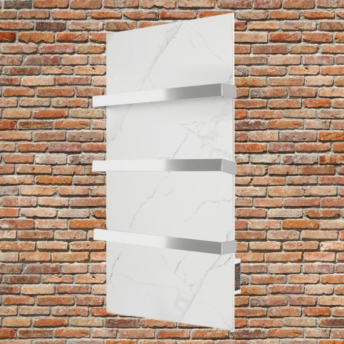 Рушникосушка керамічна Flyme 600ТW (3R) з трьома ручками, білий камінь, фото 1