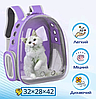 Прозорий рюкзак для перенесення тварин Pet Cat для котів та собак Purple, фото 2