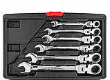 Набір ріжково-накидних ключів із тріскачкою на кардані 12 шт Vorfal V08102, фото 2
